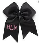 Monogrammed hair bow with elastic or gator clip