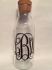 Monogrammed wine carafe is a perfect to housewarming, wedding or birthday gift.  LGBT monogram as well.