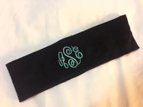 Monogramed pony tail holders, monogrammed hair bows or cheer bows, headbands with monogram