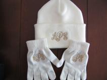 Monogrammed hat & gloves, personalized hat & gloves & scarves