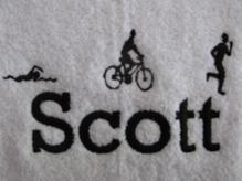 Triathlete towel for triathlon, triathlete gift monogrammed or personalized.