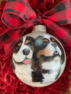 Hand Painted pet ornament; glass pet ornament; how to order a pet ornament