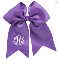 Monogrammed hair bow.  Cheer bow with monogram.  Hair ribbon with monogram.