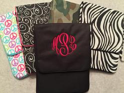 Monogrammed ipad covers!  Great for any age- full name or monogram in choice of thread colors.