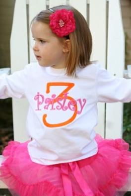 Child and Toddler birthday shirt monogrammed with name and age