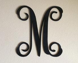 Wood Initial- Interlocking font only made out of 1/2" thick birchwood.  Available in two sizes, 12" & 18" tall.