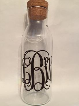 Monogrammed wine carafe.  Monogram for a couple. LGBT monogram available.