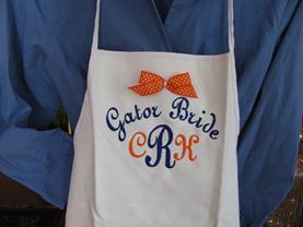 Monogram or personalize an apron for university or college, sorority or fraternity with monogram or greek letters.  create your own monogrammed apron
