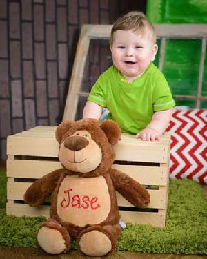 Monogrammed cubbie toy, personalized with name for baby or toddler