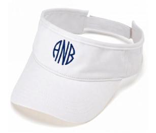 Monogrammed Visor, monogramed for free.  Pack it, crush it, no problem.